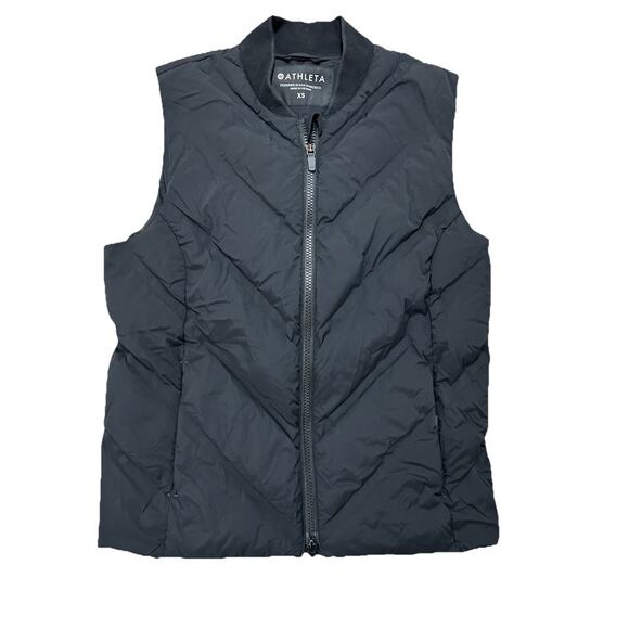 Athleta Inlet Vest Goose Down Womens Size XS Black Full Zip - Picture 1 of 8